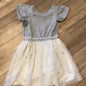 Girls dress 4T gray and white with stars in the skirt
